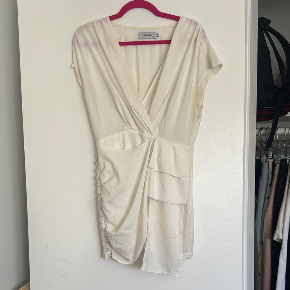 Choon White Draped Dress